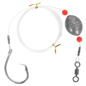 Aparejo de mero aparejo de pesca de fondo de agua salada con peso de plomo de huevo de 2/4/6/8oz, aparejo de pesca Mono Line Offshore Big Game - Product Image 1