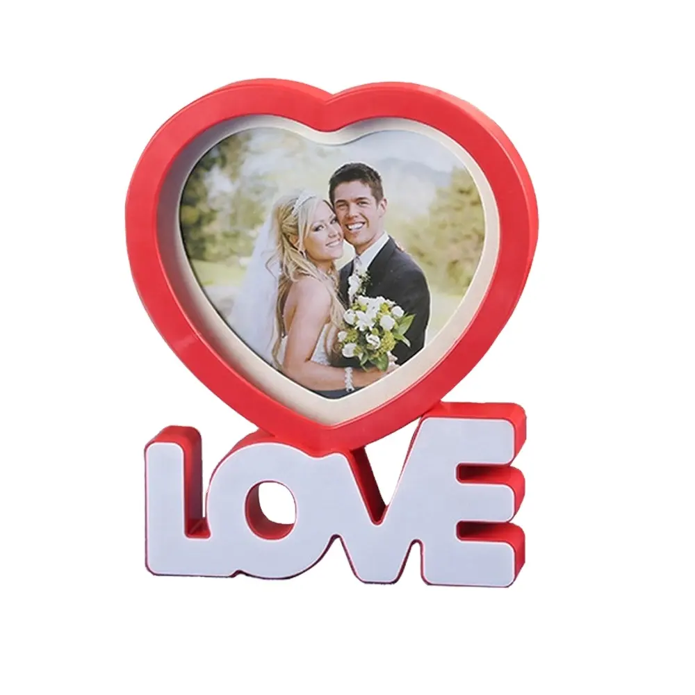 Valentine's Day Gift LOVE LED Light With USB Sublimation Magic Makeup Mirror Blank Custom Photo Frame For DIY Promotion Gift