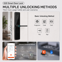 Serrure de porte sans clé Bluelock TTlock Tuya WiFi, serrure intelligente à empreintes digitales, application, mot de passe, RFID, poignée, alimentée par batterie pour la maison et le bureau