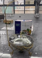Buffet Chafing Dish Equipment Restaurant Isolierte Servier schale Edelstahl Gold Runde Chafing Dish Set mit Glas deckel