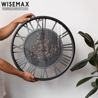 Table d'appoint WISEMAX Furniture Creative Gear Clock, plateau de table d'appoint utilisable comme horloge, pieds en métal, France