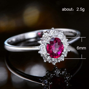 Anello vintage con fiore in pietra rossa per donna, design creativo intarsiato, gioielli eleganti e alla moda - Product Image 5