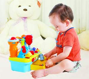 Ingénieur Outil d'apprentissage <span class=keywords><strong>musical</strong></span> multifonctionnel Établi pour enfants <span class=keywords><strong>Atelier</strong></span> avec trieur de formes Sons et lumières interactifs - Product Image 6