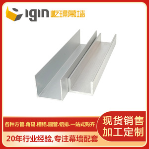 Profilé en U en aluminium Igin, largeur 21,8-22 mm, anodisé 6063T5, usage industriel et civil, rail de guidage - Product Image 1