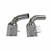 Colector de escape de alto flujo con aislamiento de 200 celdas para Porsche 911 992 3.0T 2020+ SS304, mejora sin interrupciones de luz del motor