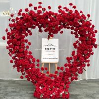 Arche en forme de cœur en soie réaliste super romantique, faite à la main, fleur artificielle pour la décoration de mariage et de la fête des mères