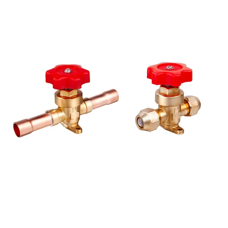 Condensing Unit Spare Part Hand Valve Pendinginan dan AC Aksesori Bagian Model KM Diaphragm Hand Valve Stop Valve 1/4 untuk 7/8