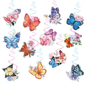 Dekorasi pesta musim semi, Kit dekorasi gantung Spiral pesta liburan tema kupu-kupu bunga