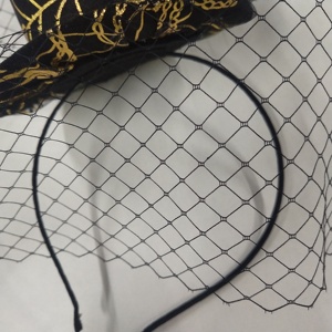 Accesorio de disfraces de fiesta, diadema de malla de araña negra dorada, diadema de telaraña, Mini sombrero de bruja de Halloween, diadema - Product Image 6