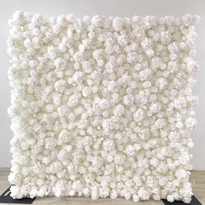 Sıcak satış 3d çiçek duvar arka planında yapay gül çiçekler duvar paneli çiçek duvar zemin 8ft X 8ft - Product Image 1