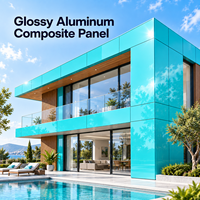 Panneau composite en aluminium vert brillant de 3 mm avec revêtement FEVE pour façades de magasins