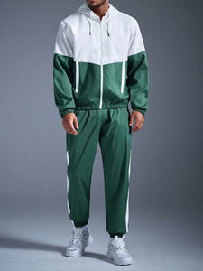 Custom <strong>Men</strong> Woven Tracksuit Color Block Hooded Windbreaker Jacket and Sweatpants Lightweight Jogging 2 Piece Set Track <strong>Suits</strong> - Product Image 6
