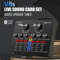 Kartu Suara Eksternal USB Multi-fungsi Berkualitas Tinggi V8 Plus dengan Mikrofon untuk Komputer Mac, Android, Mixer, dan Efek Suara Getar