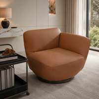 Fauteuil de salon moderne en cuir écologique