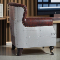 Fauteuil lounge vintage industriel fait main en cuir véritable, couleur personnalisée, pieds en métal, mobilier pour la maison, les hôtels, les bureaux à domicile