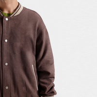 Jaket Varsity Kanvas Musim Dingin Vintage Berkualitas Tinggi Grosir dengan Logo Depan, Jaket Pria Premium Custom