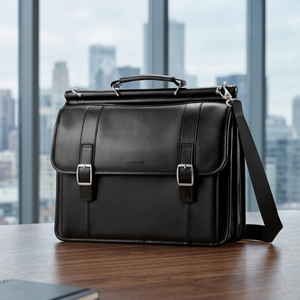 B S INTERNATIONAL Sacoche de bureau pour ordinateur portable en cuir véritable de luxe, bandoulière, étanche, antichoc, durable, multi-tailles, moderne - Product Image 1