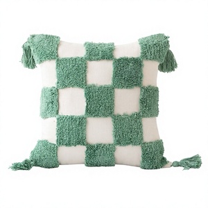 Designer Tufted Boho Cushion Cover By <b>Indian</b> Textiles H/L Handwoven Decorative <b>Throw</b> Pillow Luxury Boho Pillow Hot Selling - Product Image 1