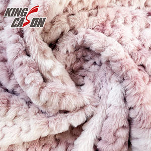 KINGCASON Différents types 100% Polyester <span class=keywords><strong>Tissu</strong></span> Écologique Super Doux Tie Dye Jacquard Fausses Fourrures Femmes Manteaux et Vestes - Product Image 5
