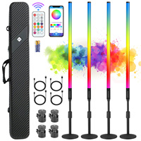 ZDMDRGB 4Pack TL-130Pro Contrôle par application 4 pieds Barre lumineuse LED RGB avec support et étui Baguette lumineuse RGBW pour DJ, stand de fête, éclairage de scène