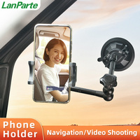 Support de téléphone en alliage d'aluminium à angle flexible réglable et antidérapant avec ventouse pour toit ouvrant Bras magique en verre pour voiture