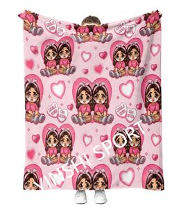 Cute Horror Smell Now Cry Later Manta de niña española Custom <span class=keywords><strong>Cholo</strong></span> Cholas Chicano Pareja Valentine Fleece Throw Mantas - Product Image 1