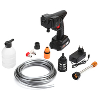 Hidrolavadora Eléctrica Portátil Multifuncional de Alta Presión de 21V con Material PP, Pistola de Agua de Limpieza con Presión de 6-8 bar