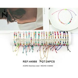 PULSERA-TUBO Bracciale con Perline in Acciaio Inossidabile 24 Pezzi Gioielli Artigianali alla Moda - Product Image 3