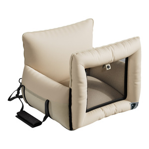 Cama de Carro e Cama de Viagem 2 em 1 para Cães com Couro PU Impermeável e Janela de Malha para Cães e Gatos Pequenos, Almofada Lavável - Product Image 2