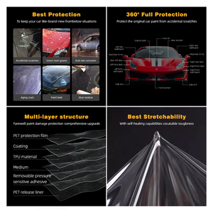 Film protecteur de peinture automobile auto-réparateur PPF 1,52*15m Noir brillant Protection de carrosserie Résistant aux rayures et aux UV 3m TPU - Product Image 5