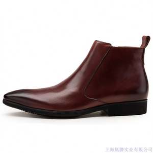 Botas Chelsea de Invierno de Alta Gama para Hombre, de Cuero Genuino, Ligeras, con Cierre Deslizante, Punta Puntiaguda, Color Brillante - Product Image 2