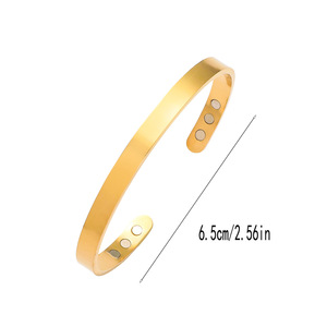 Juego de Anillos y Brazaletes Minimalistas de Acero Inoxidable con Acabado Pulido para Uso Diario, en Forma de <span class=keywords><strong>C</strong></span>, para Mujeres y Hombres - Product Image 2