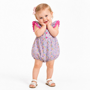Offerta Speciale: Tutina a Bolle Viola per Bambine con Stampa '<span class=keywords><strong>Buon</strong></span> Compleanno', 0-18 Mesi, con Volant in Pizzo e Spalline, in Morbido Cotone per Feste, Vendita all'Ingrosso - Product Image 3