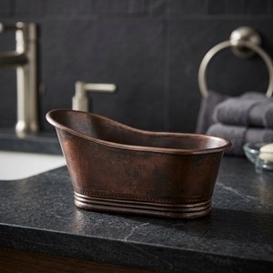 Baignoire en métal artisanale avec finition patine antique pour la maison, le spa, l'hôtel, baignoire autoportante en cuivre ovale - Product Image 5