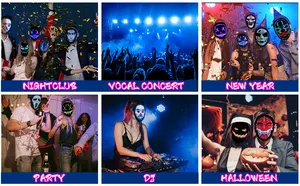 Nicro Halloween Cosplay Costume Neon Party Supplies APP Control Full Color Horror Style Luminous Digital LED Light Mask