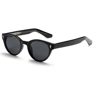 Gafas de sol de estilo coreano para mujer, montura redonda negra, lentes polarizadas UV400 TAC, montura metálica TR, diseño Retro KG2531 - Product Image 1