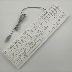 Teclado con cable en inglés y francés, teclas chiclet de perfil bajo, teclado USB - Product Image 1