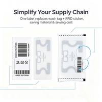 Étiquette textile RFID UHF longue portée avec impression personnalisée pour vêtements et accessoires 860-960 MHz