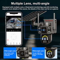 Système de sécurité solaire sans fil intelligent VESAFE 2k 4 Mp à double caméra avec carte SIM 4G produit de vidéosurveillance à double objectif panoramique et inclinable