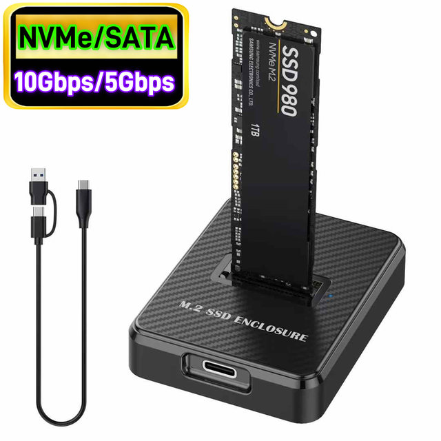 M.2 NVMe & SATA to USB C Docking Station SSD to USB a C Reader Adapter for Both M.2 (M Key, B+M Key) NVMe and SATA NGFF SSD Dock