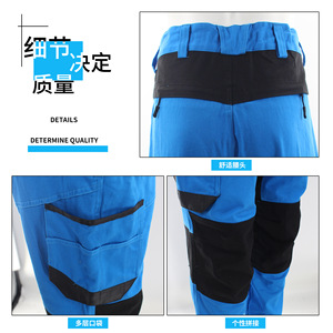 Nouveau pantalon de travail antistatique multipoches personnalisé pour hommes, idéal pour les ouvriers du bâtiment, les ingénieurs souterrains et les travailleurs de quai, fabriqué en pur coton. - Product Image 3
