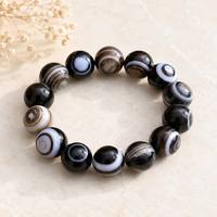 Bracelet en perles d'agate naturelle Dzi pour la décoration, vente en gros