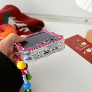 Funda de teléfono móvil de Navidad para Samsung <span class=keywords><strong>Galaxy</strong></span> <span class=keywords><strong>Zflip</strong></span> 6 5 4 <span class=keywords><strong>3</strong></span>, decoración de sombrero a cuadros a la moda, funda protectora plegable con pulsera - Product Image 5