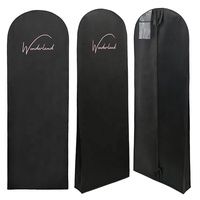 Sac de rangement pliable pour robe de mariée orange avec fermeture éclair, sac de rangement pour costume avec texte noir simple et logo personnalisé