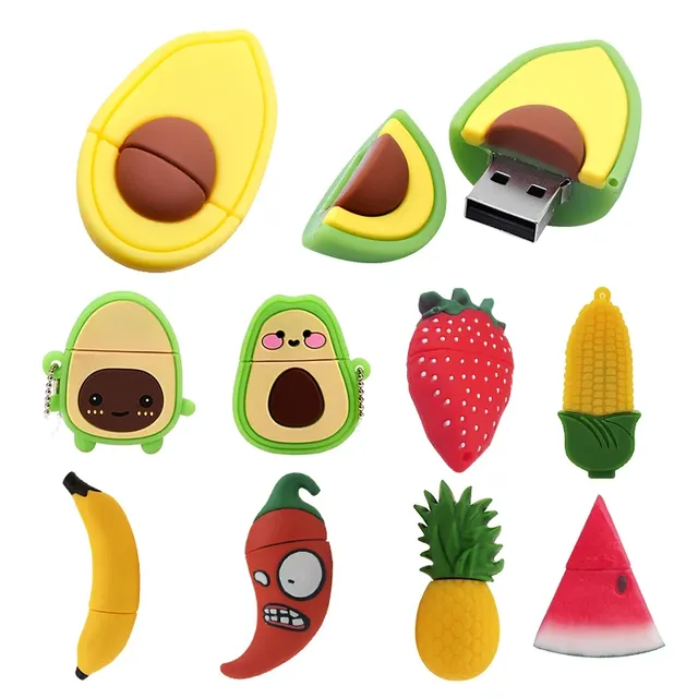 Fruit USB Flash Drive Cartoon Vegetable Pen Drive Strawberry Watermelon Memory Stick Gift Pendrive 64GB 32GB 16GB 8GB 4GB