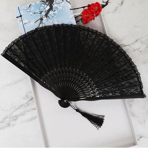 Abanico de Mano de Bambú con Encaje, Regalo de Boda para Mujer, Abanico Plegable con Borla para Baile - Product Image 5