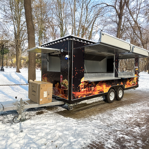 Remolque de Comida Rápida Móvil de Fibra de Vidrio con 2 Ventanas Grandes para Snacks, Dulces, Papas Fritas, Uso Multifuncional en Exteriores - Product Image 1