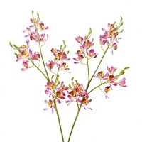 Fleur en soie artificielle faite à la main, petite orchidée Phalaenopsis à 2 branches, orchidée araignée, décoration pour mariage, maison, hôtel