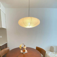 Lampe suspendue en papier de style japonais Wabi Sabi, ovale, E26, à tête unique, pour salon, chambre à coucher, éclairage domestique
