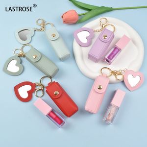 Llavero con Bolsa para Lápiz Labial, Accesorios Lindos, Mini Bolsa de Cuero PU para Bálsamo Labial, Llavero para Maquillaje, Llavero para Brillo Labial - Product Image 1